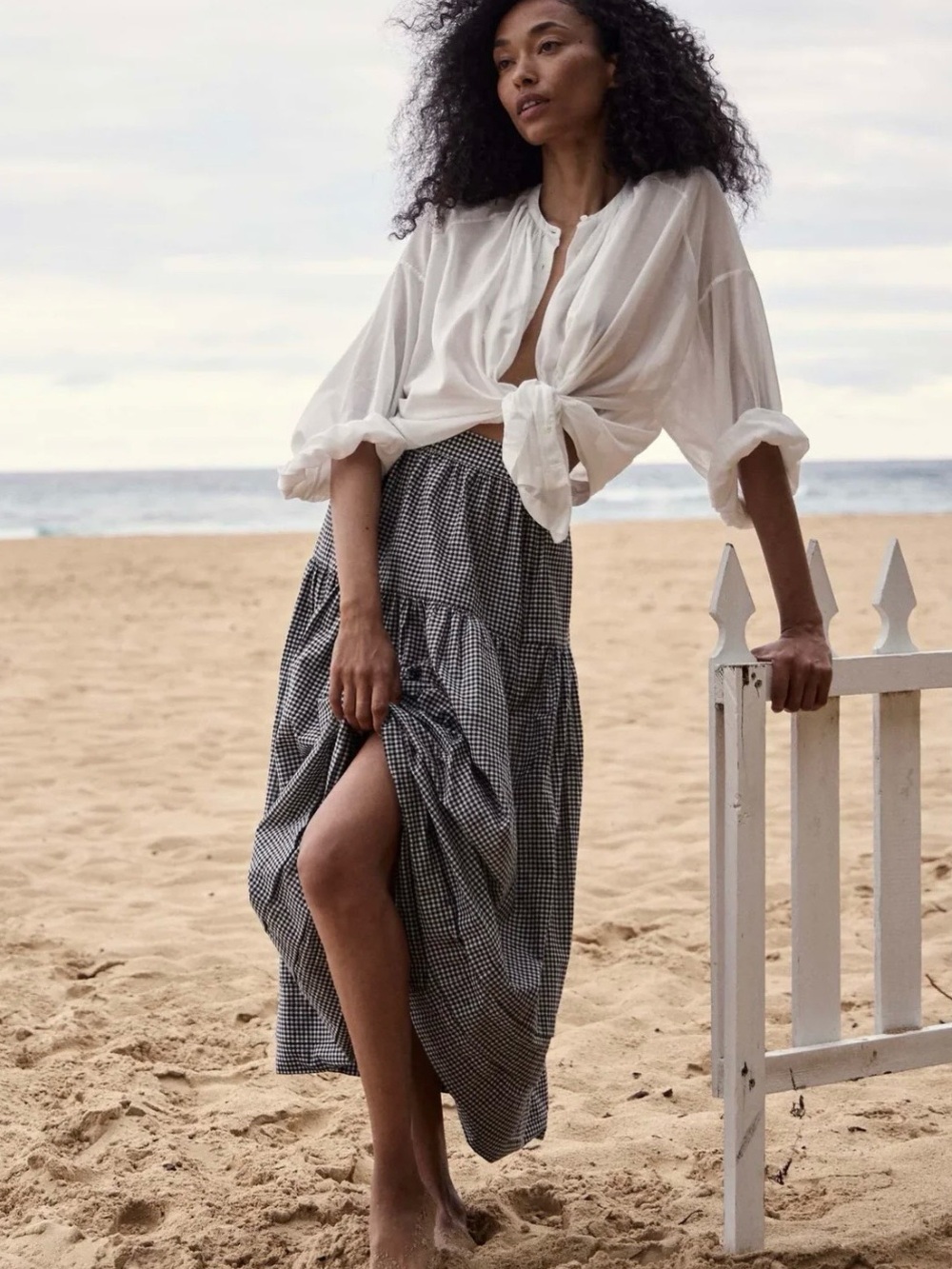 DÔEN Sebastiane Skirt in La Maddalena Gingham